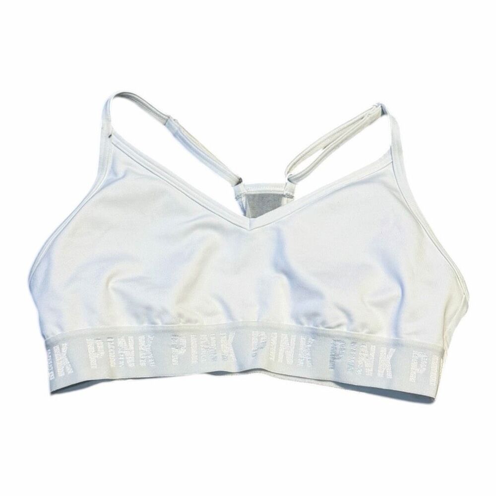 PINK VICTORIA’S SECRET SPORT Women’s White Ultimate Lightly Lined Sports Bra Sma